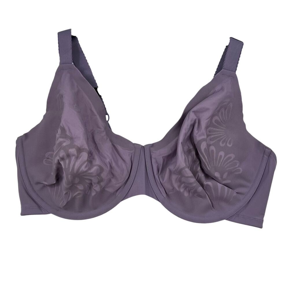 Bali 6563 Natural Lift Bra‎ Purple Unpadded Lightly Lined Floral Women's 42d